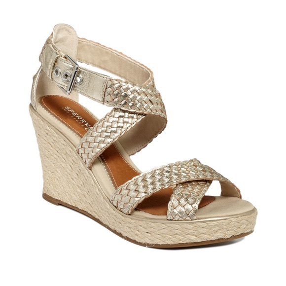 Sperry Shoes - Sperry Top-sider Metallic Wedges Size 9 Gold / Tan